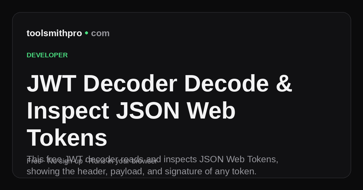 JWT Decoder | Decode JSON Web Tokens (JWT) Online